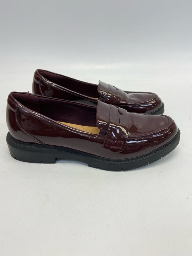 Clarks US Shoe Size 10 Burgundy Patent Flats