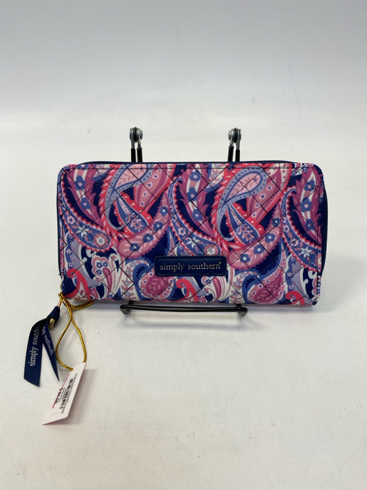 NWT Simply Southern Blue Pink Paisley Wallet