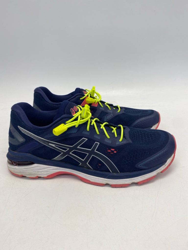 Asics US Shoe Size 10.5 Navy Neon Yellow Lace-up Sneakers