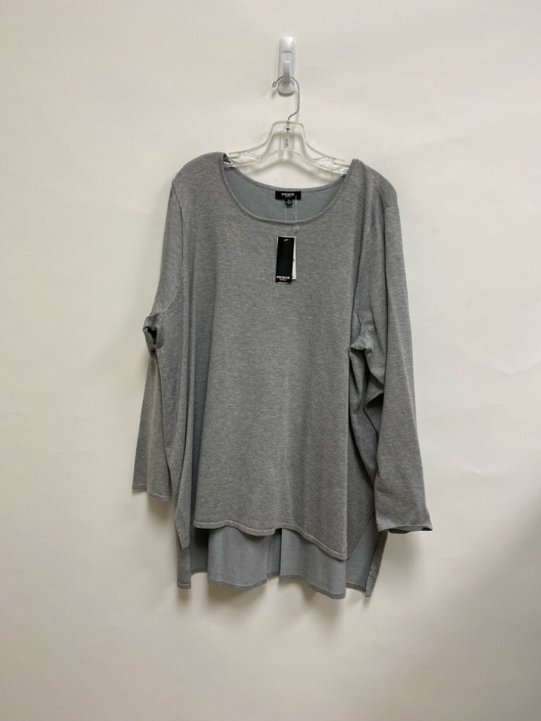 NWT PREMISE Size 3X Gray Mottled Long Sleeve Plus Size Sweater