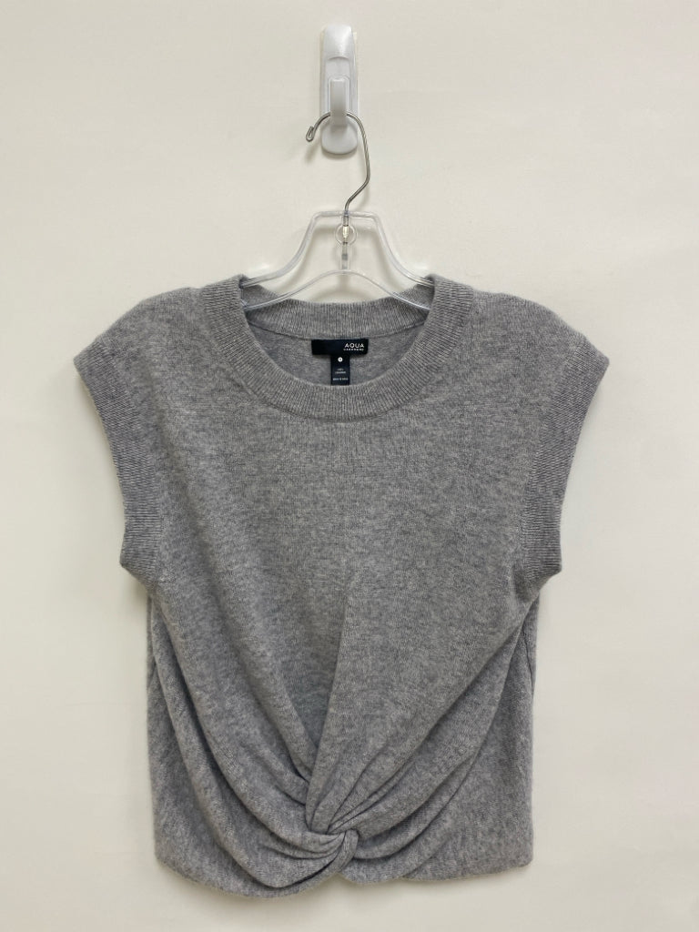 Aqua Size S Gray Sleeveless Cashmere Ladies Sweater