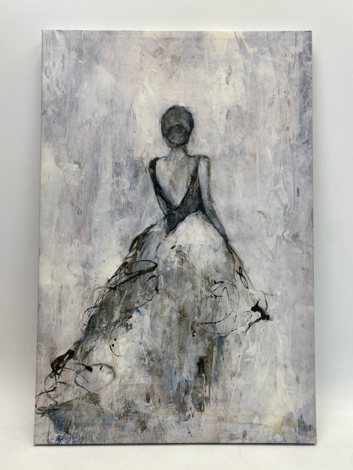 Gray White Canvas Art