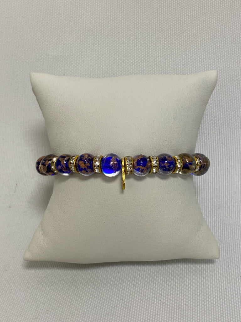Murano Gold Color Navy Jeweled Bracelet