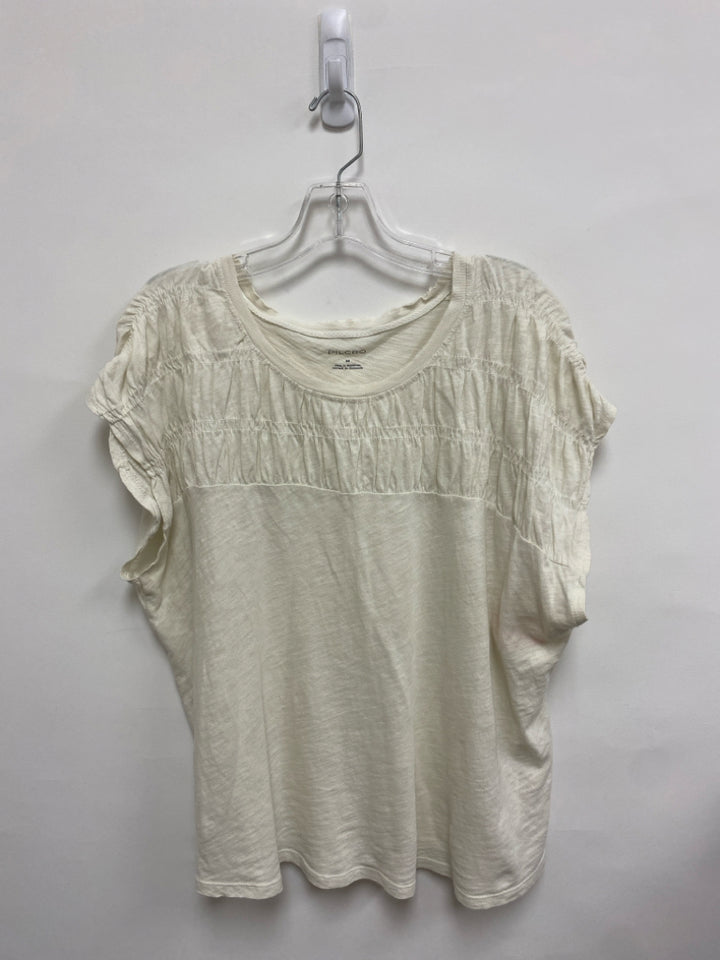 Pilcro Size M Ivory Smocking Ladies Top