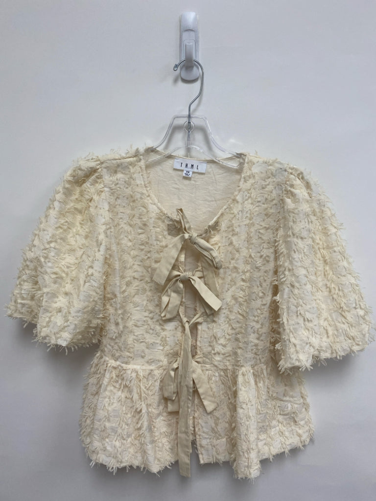 THML Size XS Cream Fringe Ladies Jacket