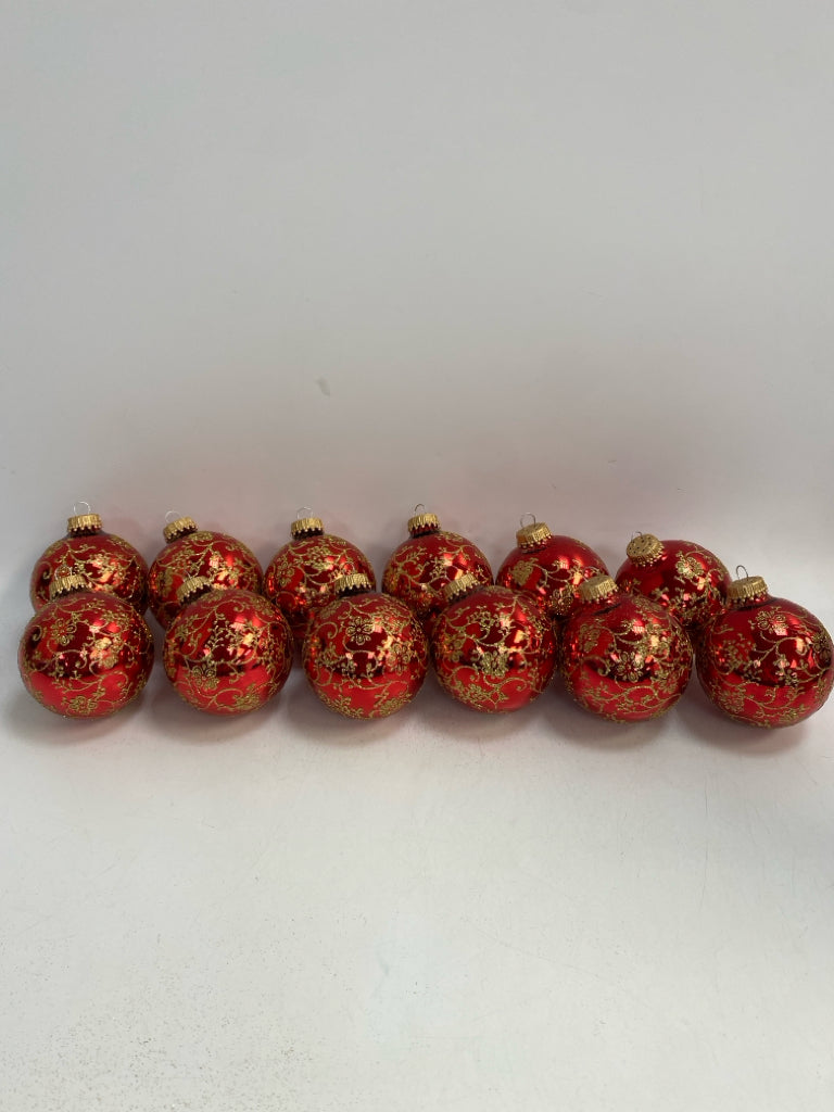 Red Gold Shiny Ornaments