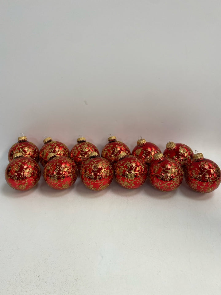 Red Gold Shiny Ornaments