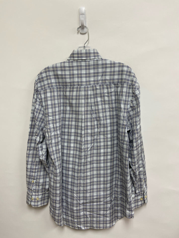 Peter Millar Size M White Navy/Beige Plaid Men&