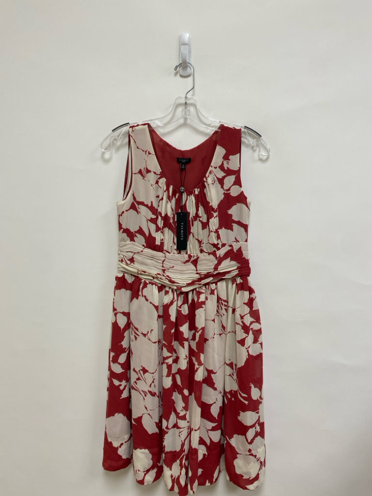 NWT Talbots Size 4P Cranberry Cream Print Sleeveless Petite Dress