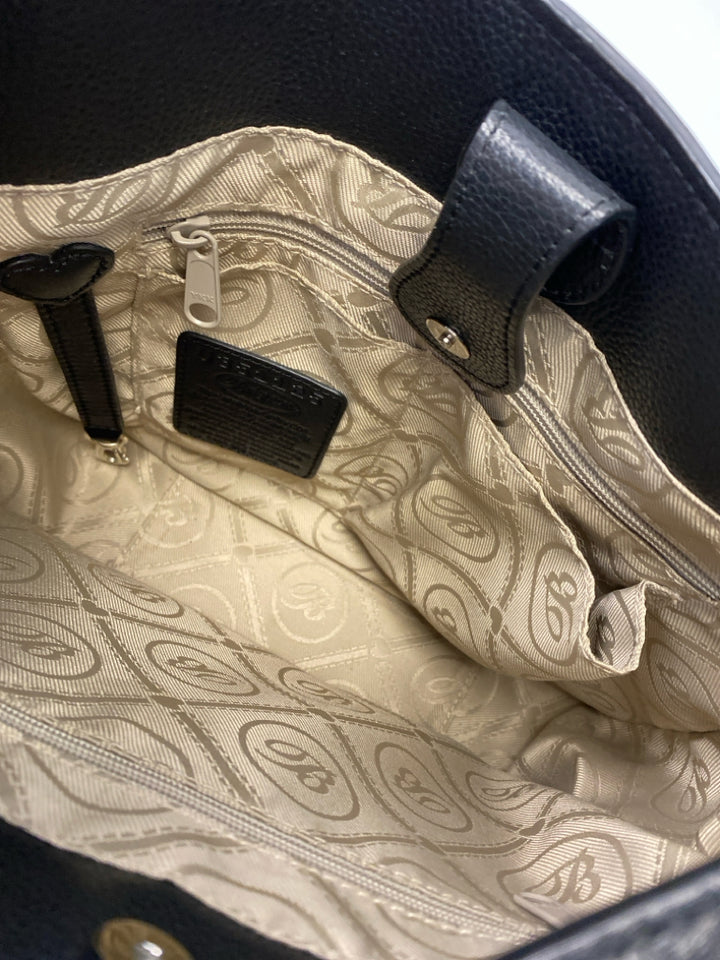 Brighton Black Medallion Leather Handbag