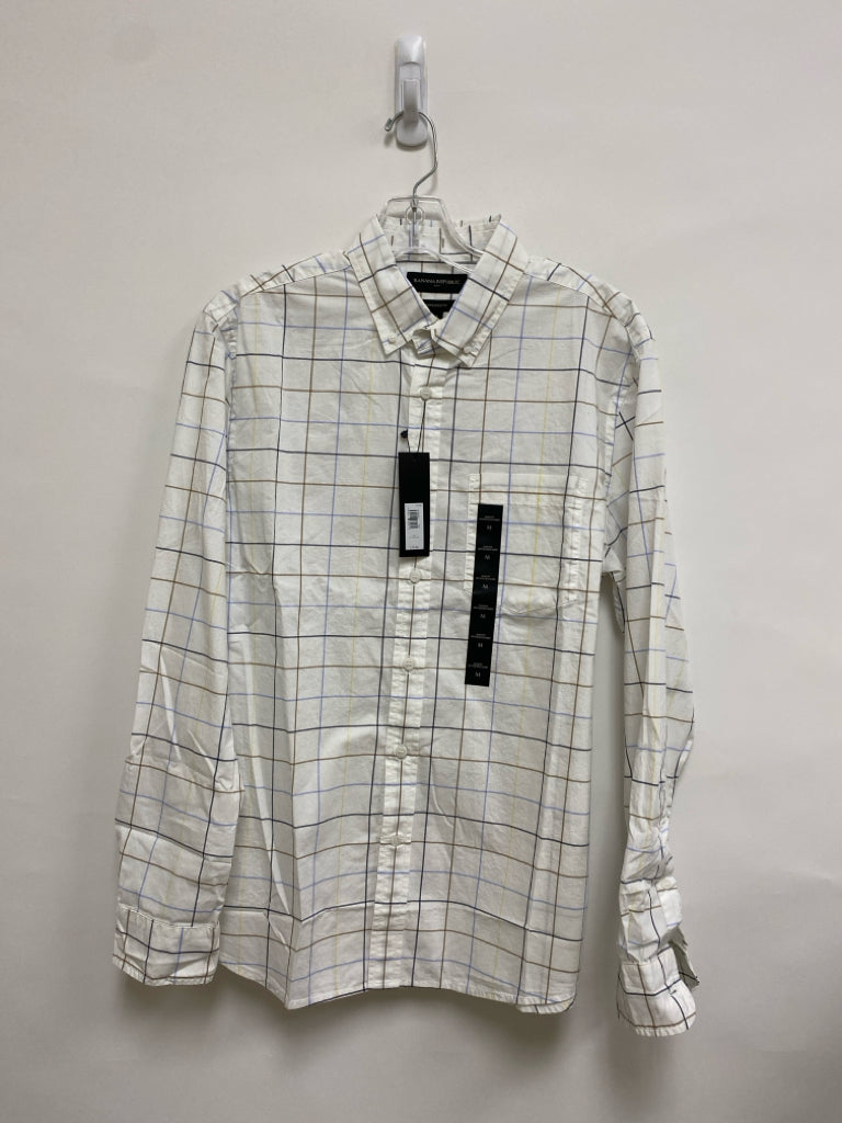 NWT Banana Republic Size M White/Brown Blue/Yellow Men&