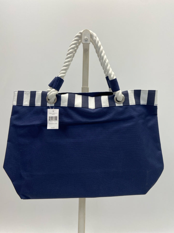 NWT Yankee Candle Blue White Nautical Tote Bag