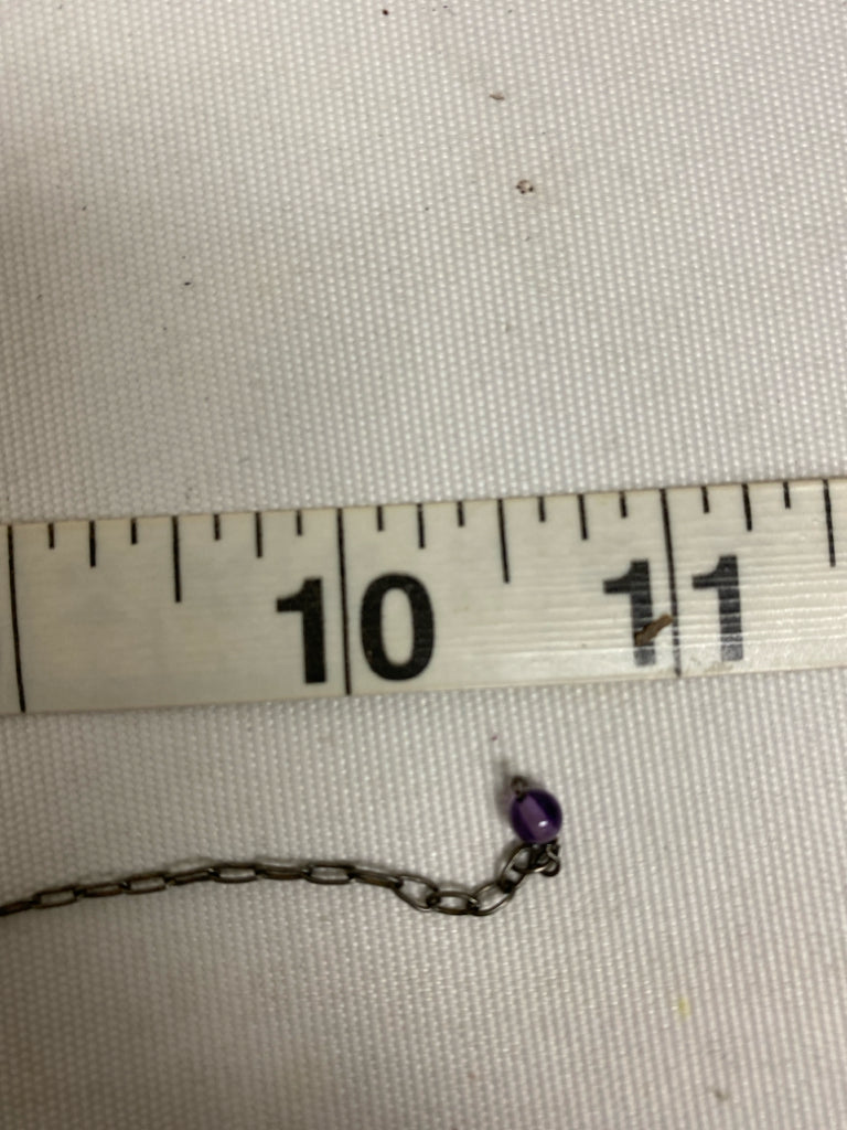 Purple Silver Beaded Necklace
