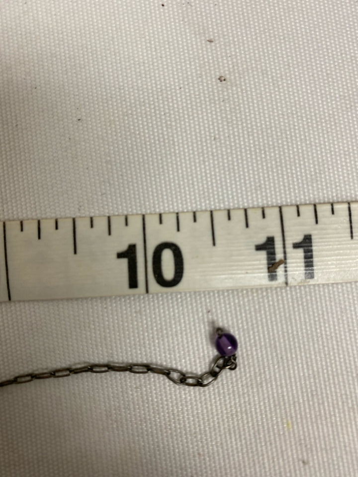 Purple Silver Beaded Necklace