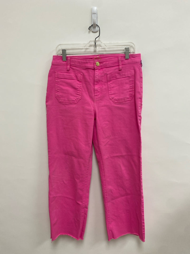 LILLY PULITZER Size 8 Neon Pink Cropped Ladies Jeans