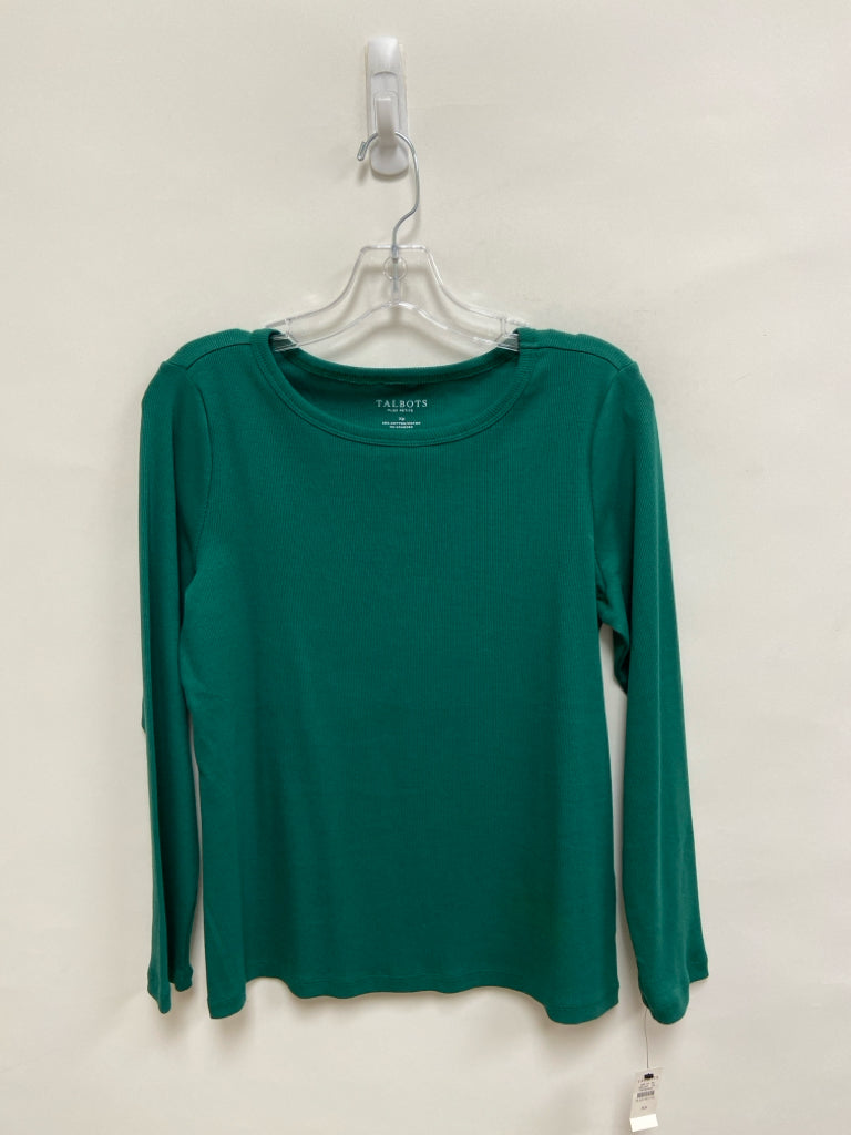 NWT Talbots Size 1X Green Long Sleeve Tee Plus Size Top