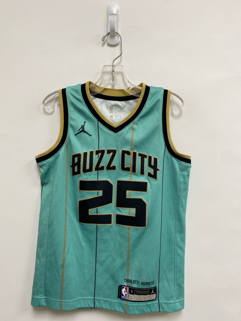 SIZE 8 Aqua Black/Gold Sleeveless Boy&
