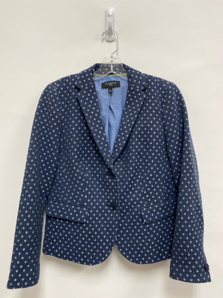 Talbots Size 4P Navy White Flowers Petite Jacket