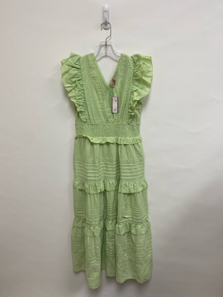 NWT philosophy Size M Pale Green Ruffles Maxi Ladies Dress