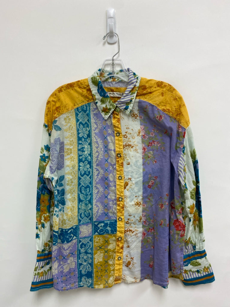 We The Free Size S Yellow Purple/Multi Floral Ladies Top