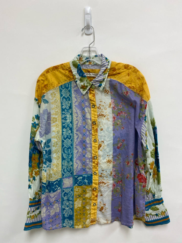 We The Free Size S Yellow Purple/Multi Floral Ladies Top