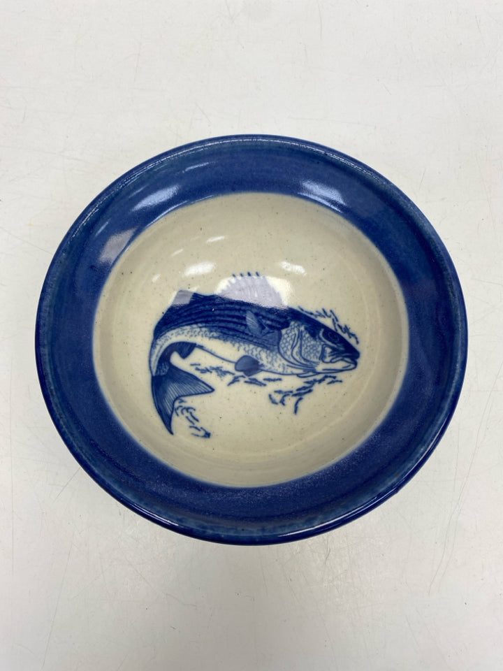 Blue White Fish Decorative Bowl