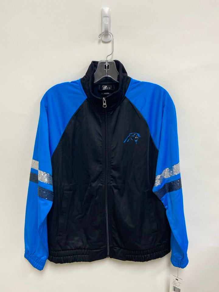 NWT Size M Blue Black Carolina Panthers Zip Down Ladies Jacket