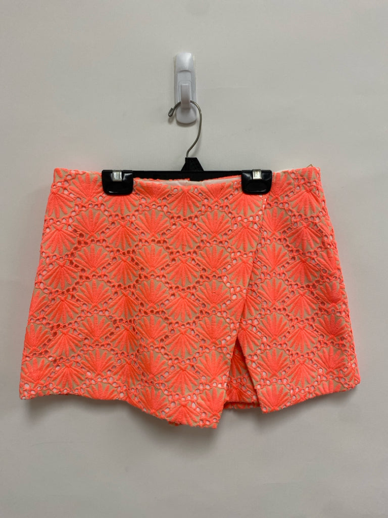 LILLY PULITZER Size 2 Beige Neon Coral Lace Ladies Shorts