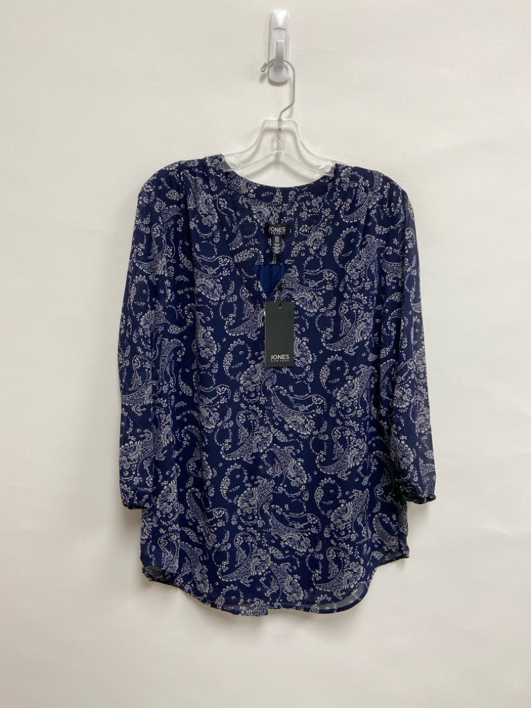 NWT Jones New York Size M Navy Cream Paisley Ladies Top