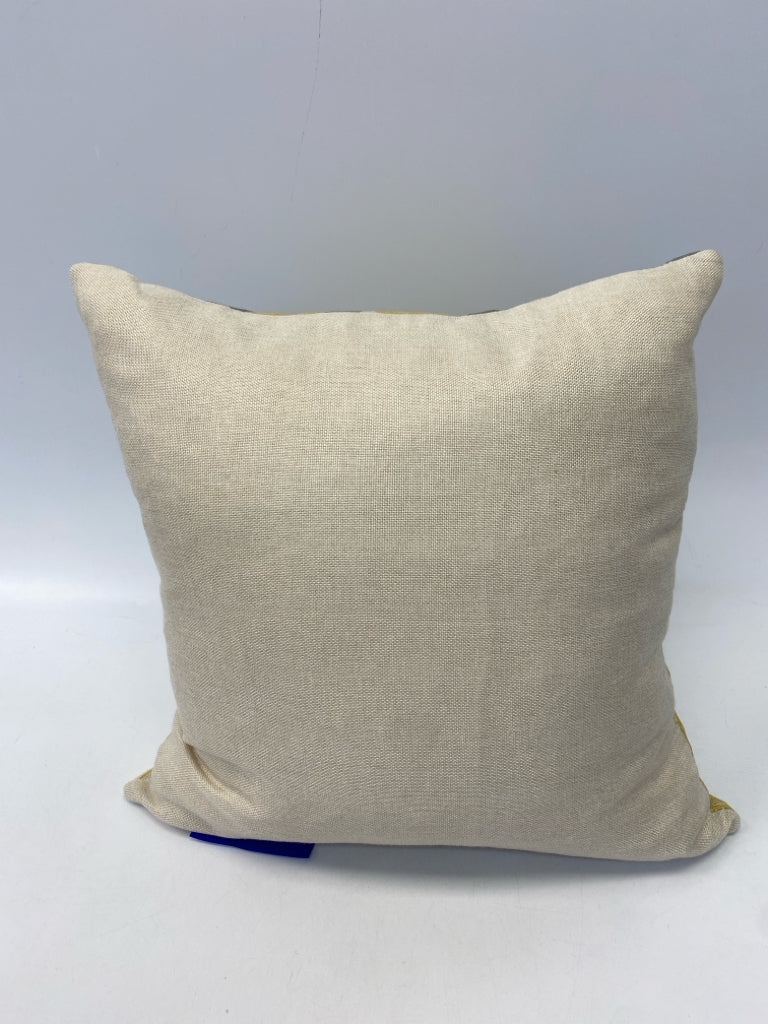 Gray Yellow Flowers Pillow