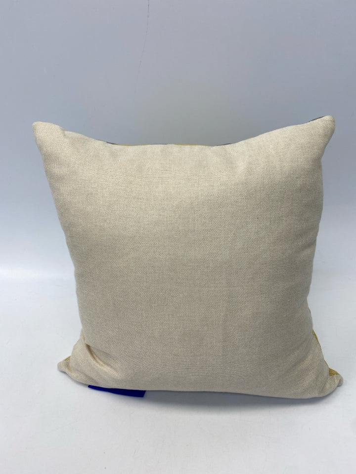 Gray Yellow Flowers Pillow