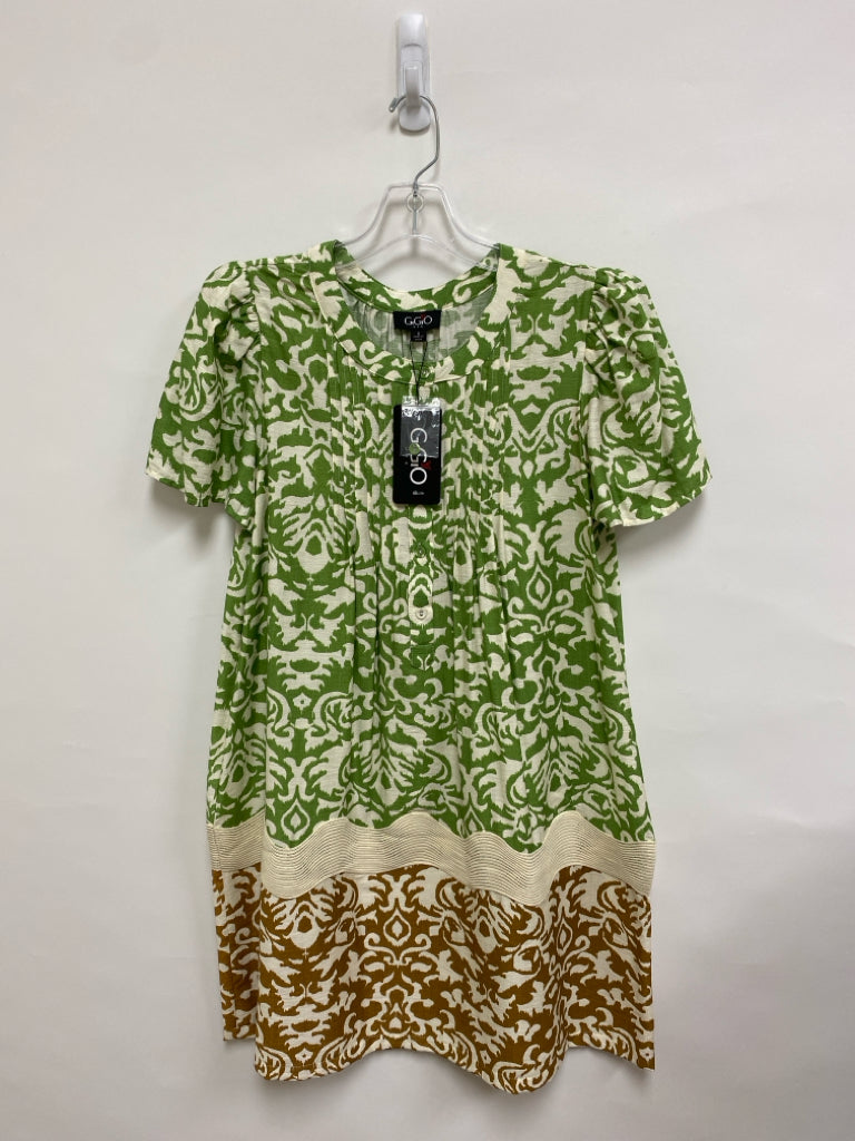 NWT GiGiO Size S Green/Cream Brown        Damask Ladies Dress