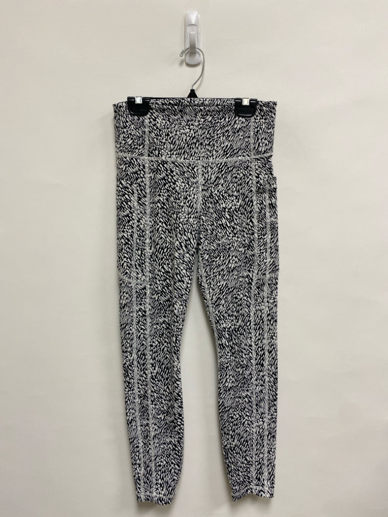 Athleta Size S Black White Texture Athletic Leggings