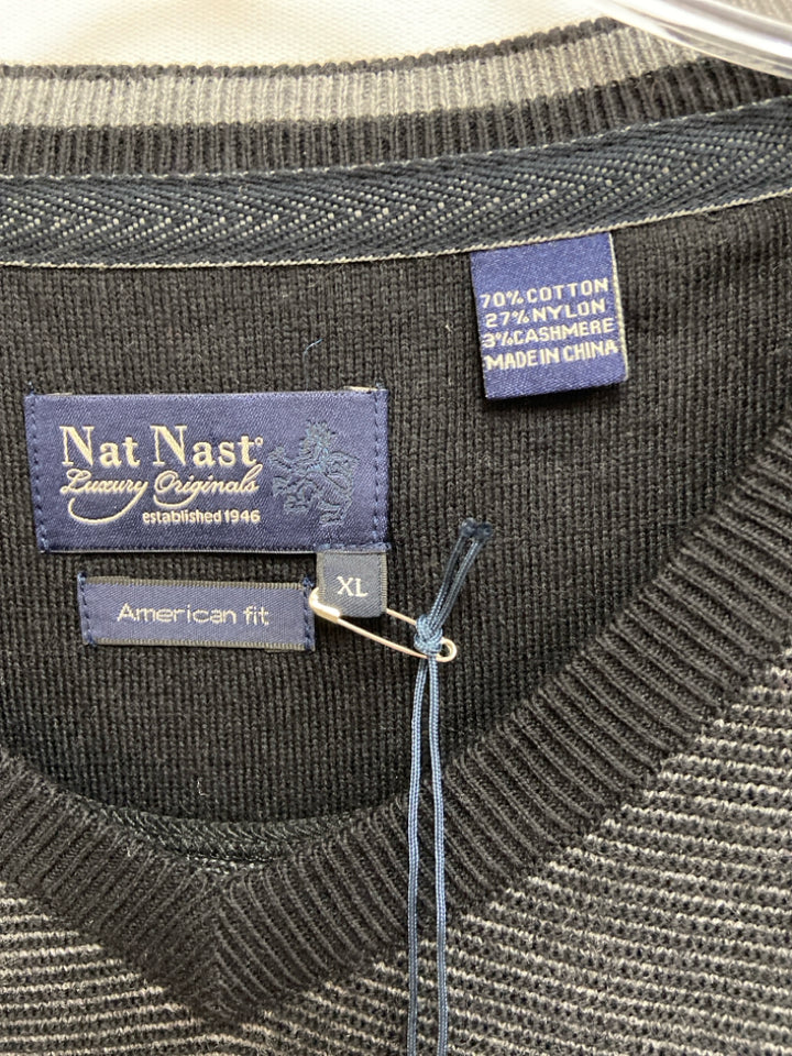 NWT Nat Nast Size XL Black Gray Ribbed Men&