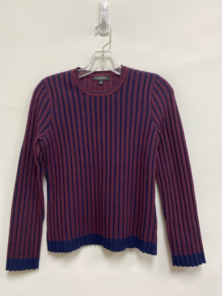 Liverpool Size XS Purple Navy Striped Ladies Sweater