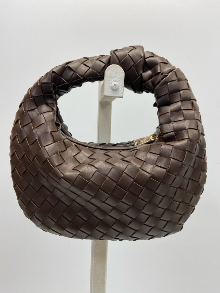 Brown Woven Handbag