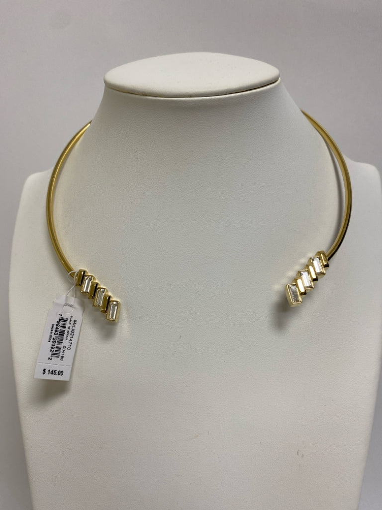 NWT Michael Kors Gold Color Clear Jeweled Necklace