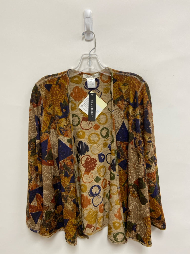 NWT Size S Green Brown/Blue Abstract Drape Ladies Jacket