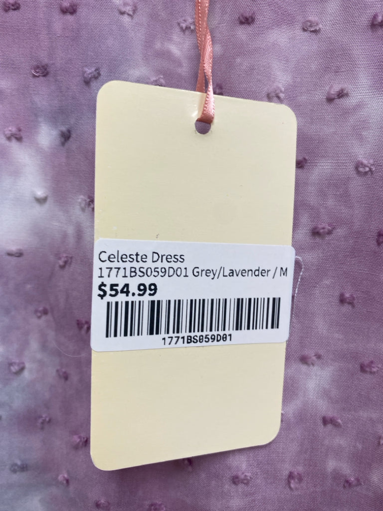 NWT entro Size M Gray Lavender Tie Dye Maxi Ladies Dress