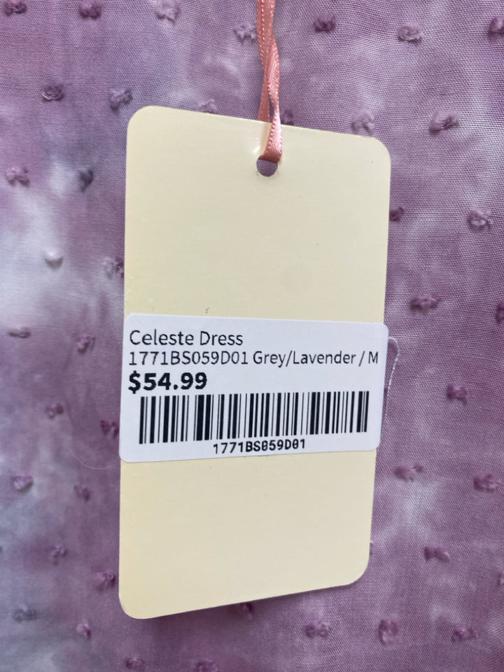 NWT entro Size M Gray Lavender Tie Dye Maxi Ladies Dress