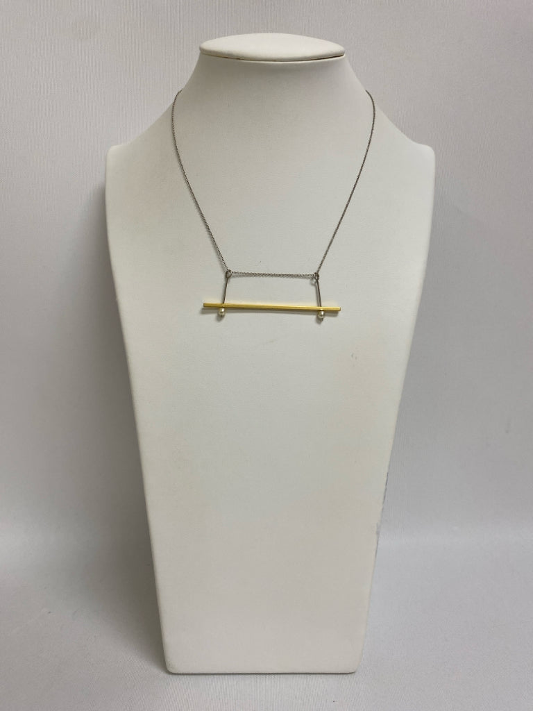 Silver Gold Color Pearl Necklace