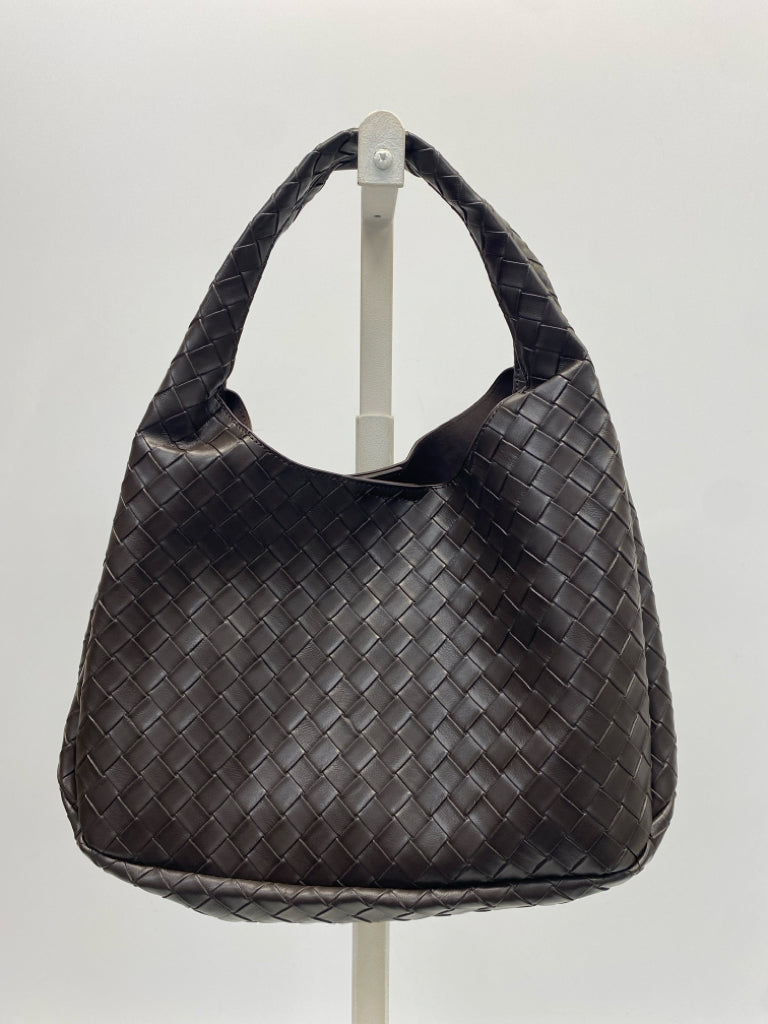 Dark Brown Woven Handbag