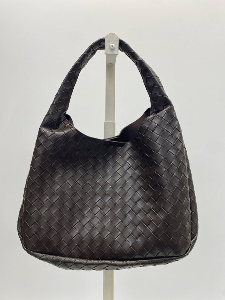 Dark Brown Woven Handbag