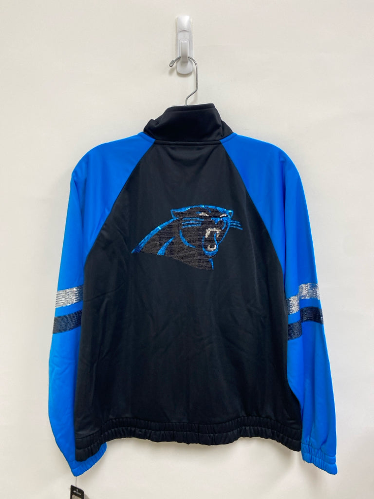 NWT Size M Blue Black Carolina Panthers Zip Down Ladies Jacket