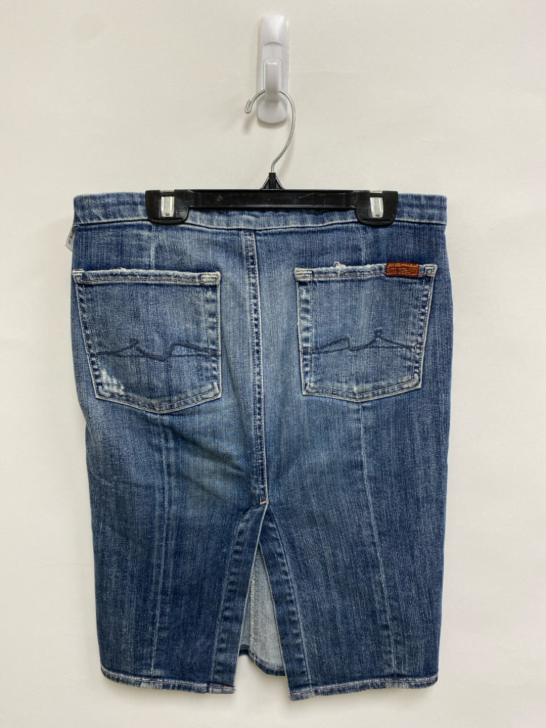 7/Mankind Size 27 Faded Blue Ladies Skirt