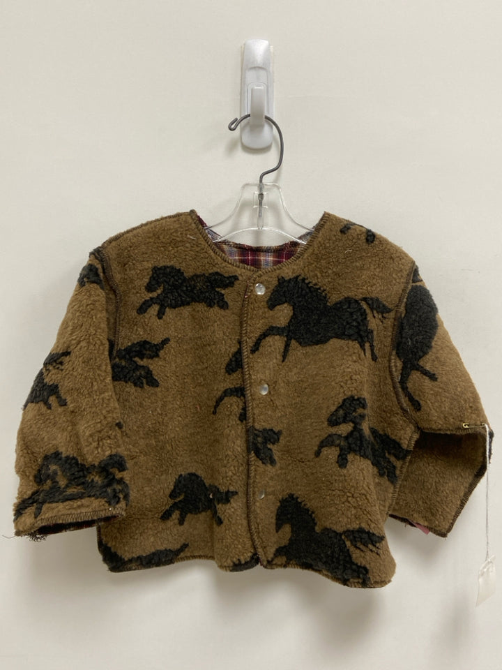 NWT Corky &amp; Co. SIZE 12M Brown Black Horses Button Up Boy&
