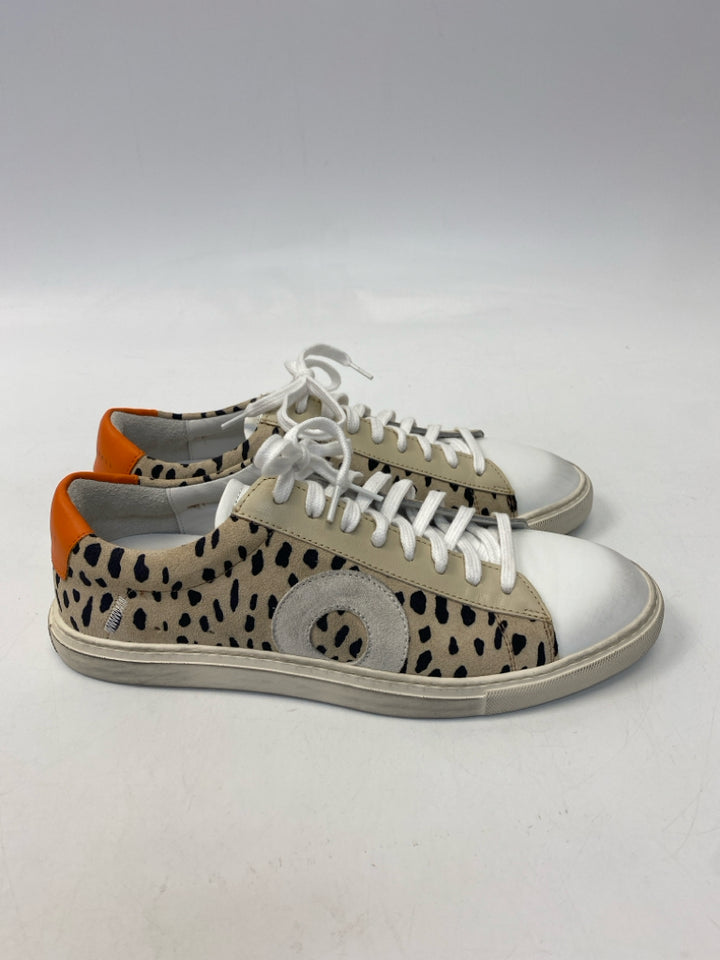 NWOT Oliver Cabell  Size 38 White/Brown Black Animal Print Sneakers