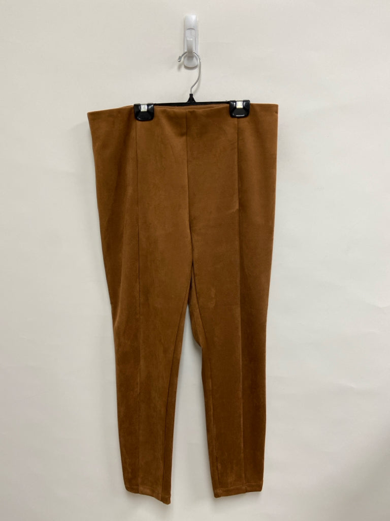 LOFT Size L Tan Pull-on Faux Suede Ladies Pants