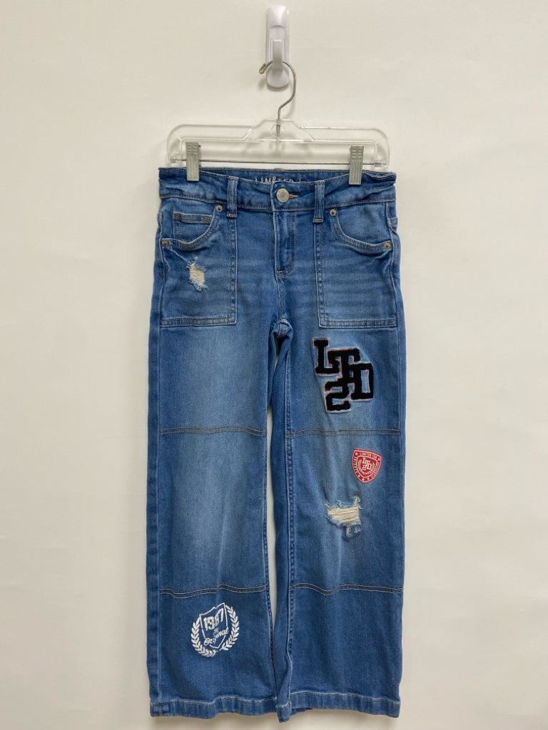Limited Too SIZE 8 Blue Patches Wide Leg Girl&