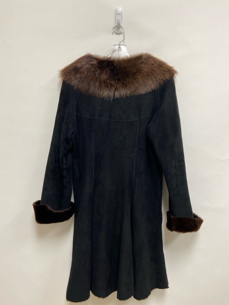 DOM &amp; RUBY Size S Black Brown Lamb Skin Ladies Jacket